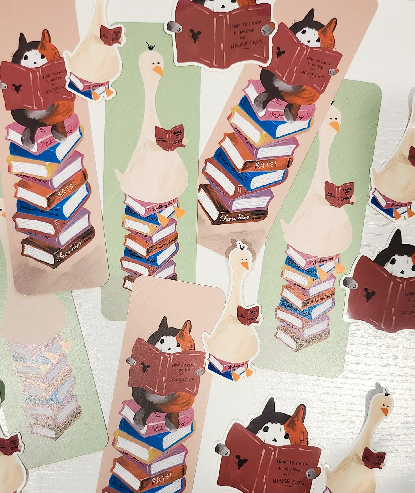 Goose Reading Sticker, 1.4x3.3in | Book Lovers