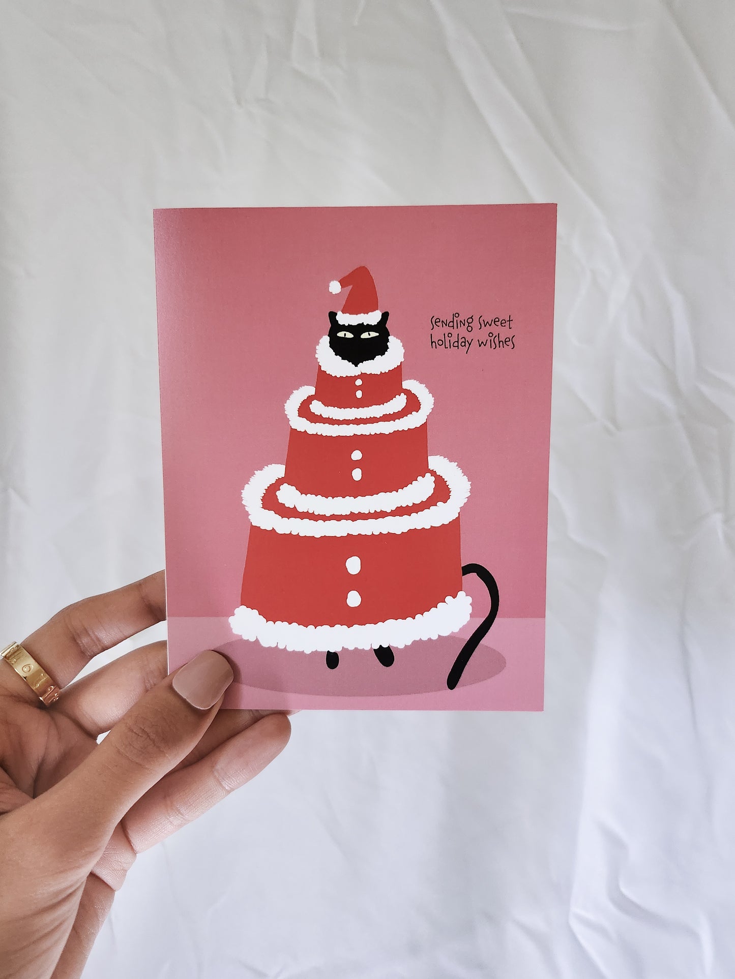 Cat Cake Holiday Greeting Card