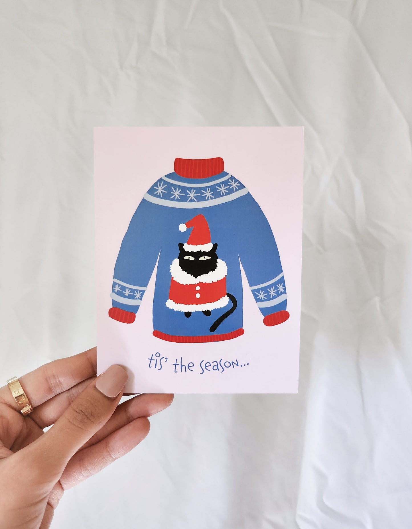 Cat Sweater Holiday Greeting Card