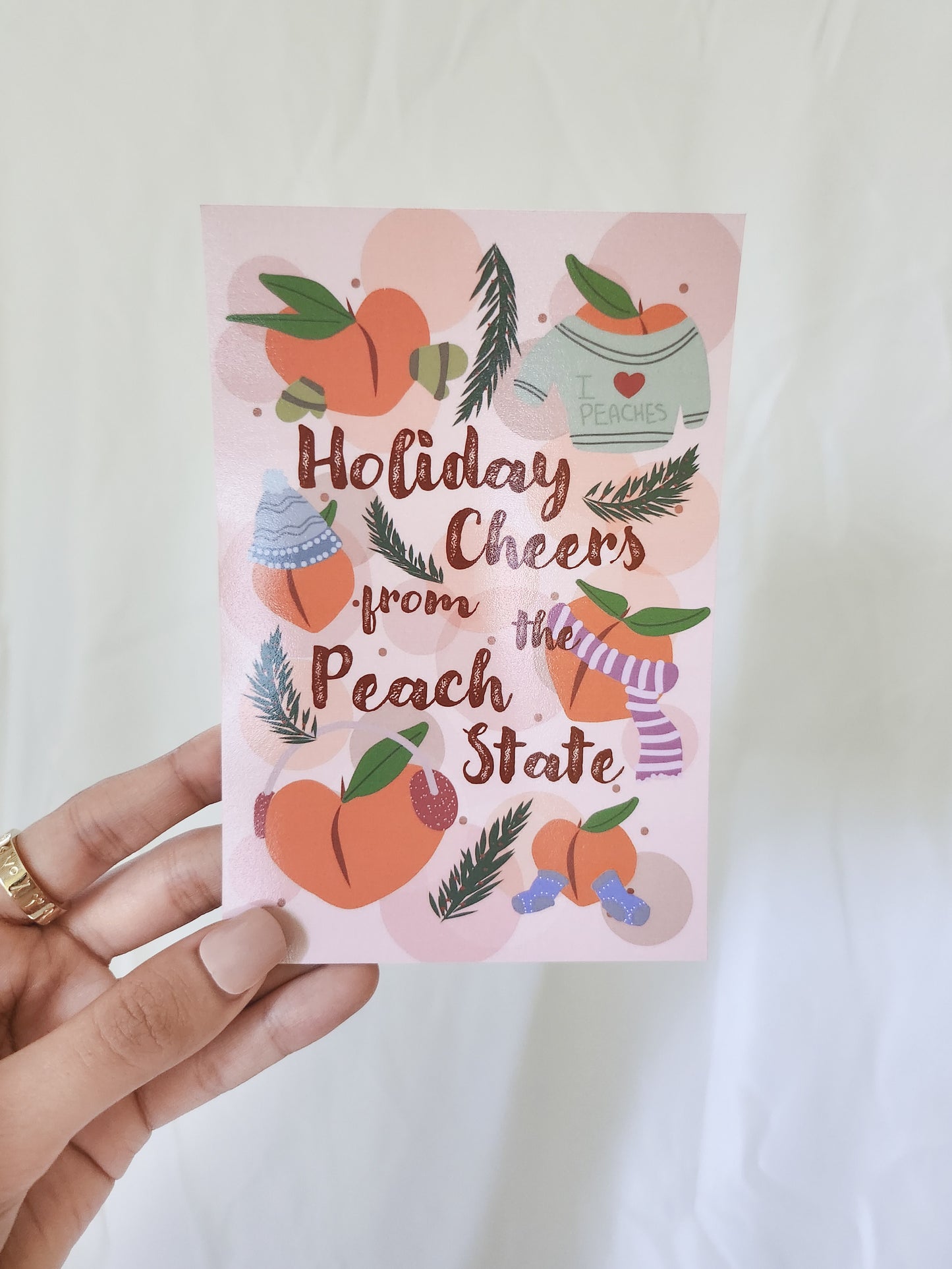 Holiday Cheers from the Peach State Postcard