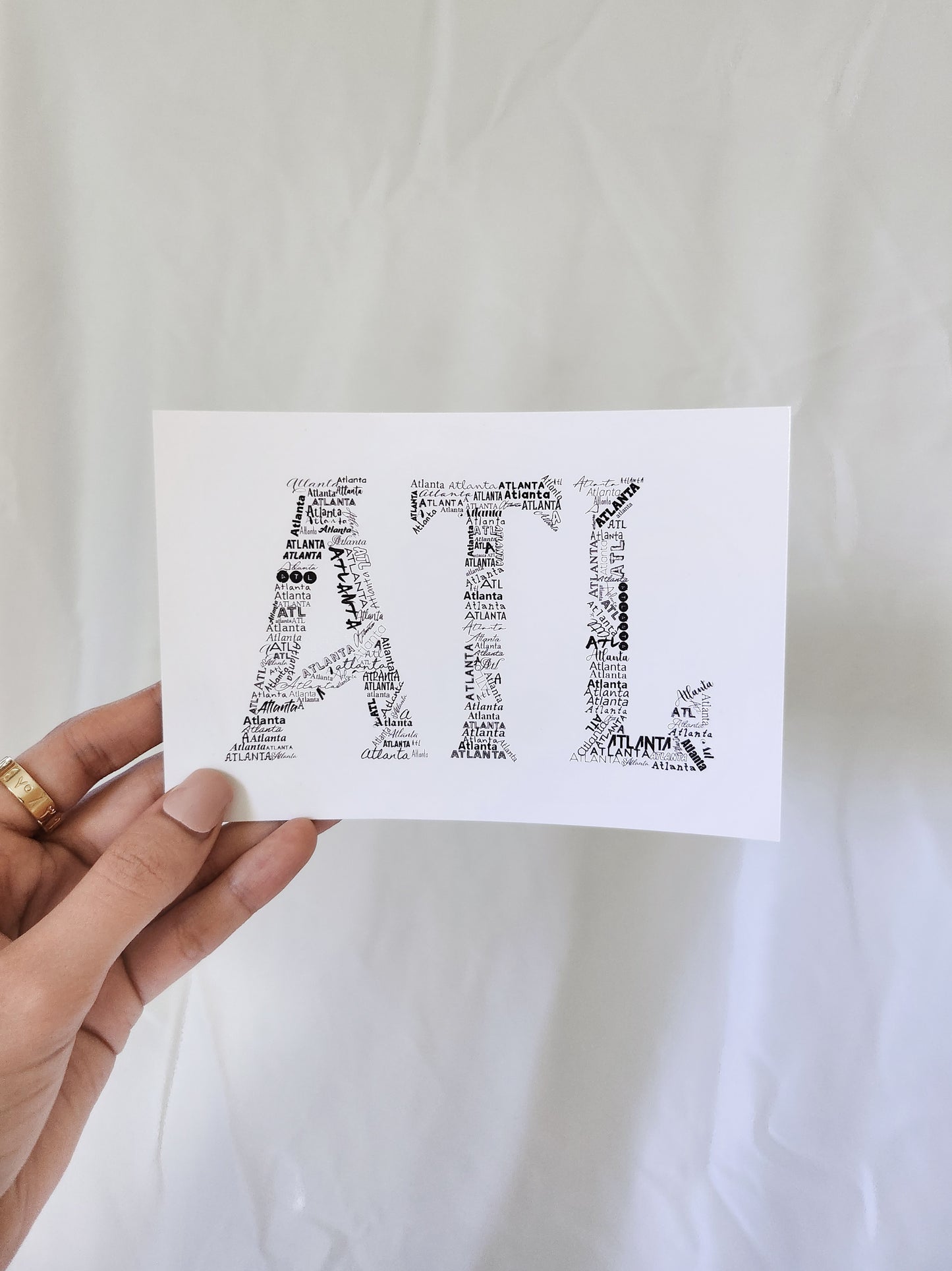 Atlanta Typography Postcard