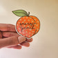 Georgia Peach Sticker in Orange, Vinyl, 2.5 x 2.5in