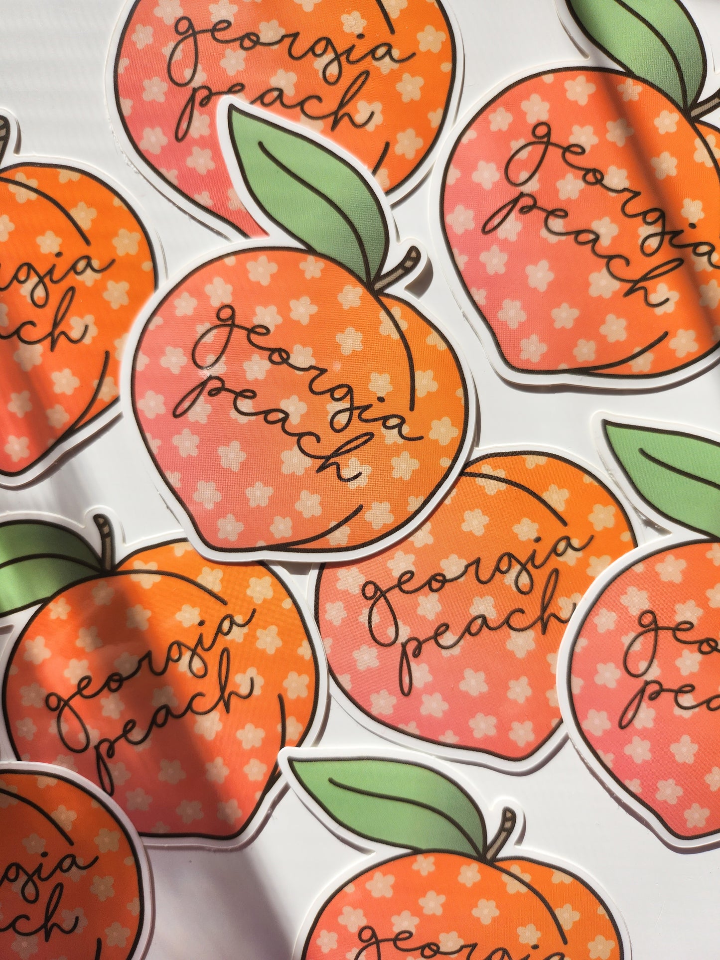 Georgia Peach Sticker in Orange, Vinyl, 2.5 x 2.5in