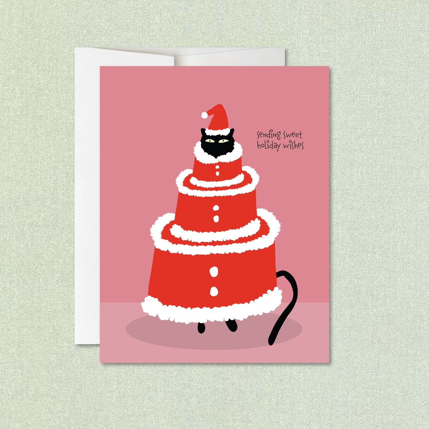 Cat Cake Holiday Greeting Card