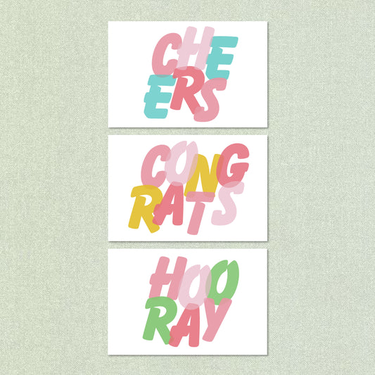 Celebratory Notecards, Set of 3