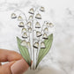 Lily of the Valley Watercolor Flower Sticker, Clear, 3 x 2.1in