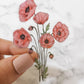 Poppy Watercolor Flower Sticker, Clear, 3 x 2in