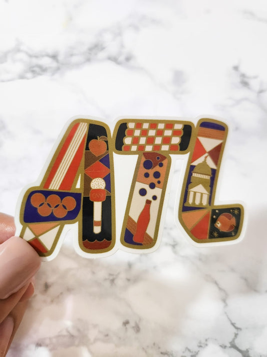 ATL Icon Sticker, Vinyl, 3 x 1.7in