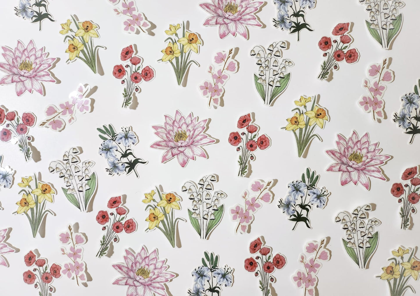 Cherry Blossom Sticker, Clear, 3 x 1.5in