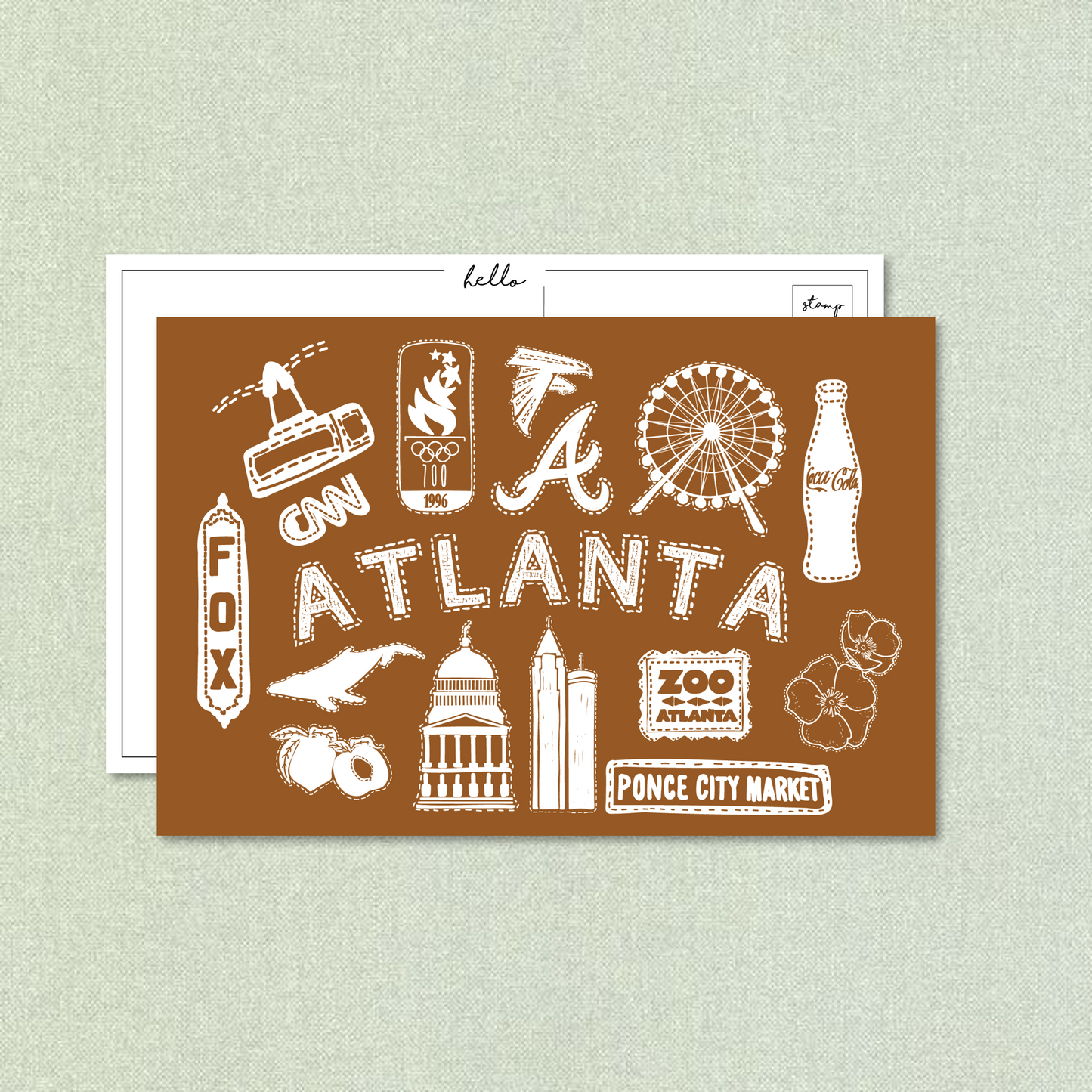 Atlanta Icons Postcard