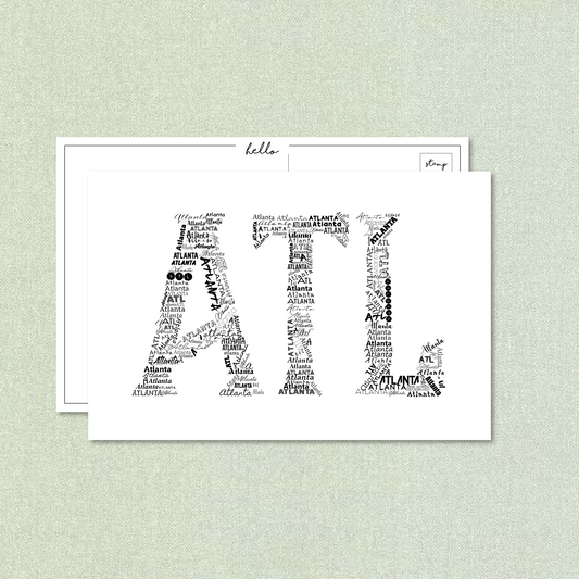 Atlanta Typography Postcard