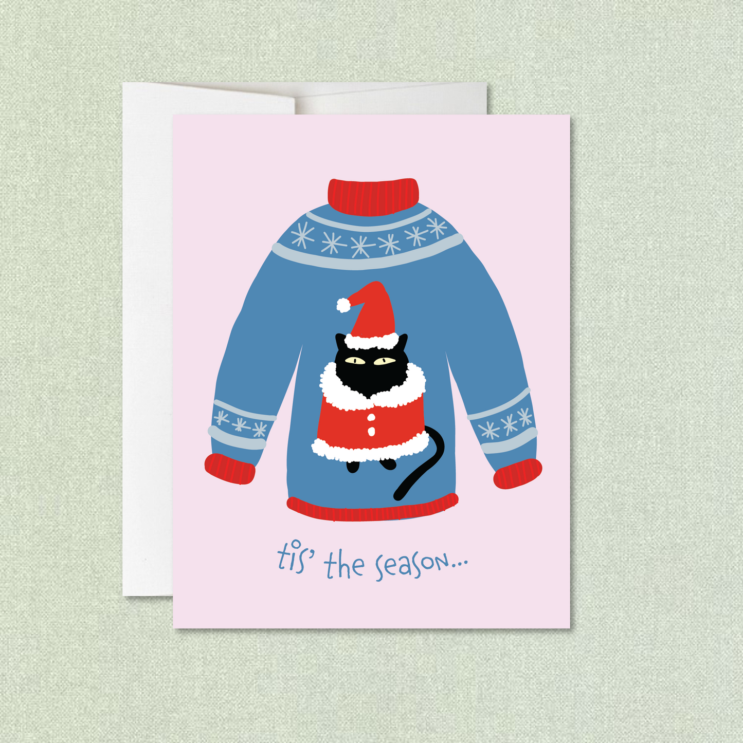 Cat Sweater Holiday Greeting Card