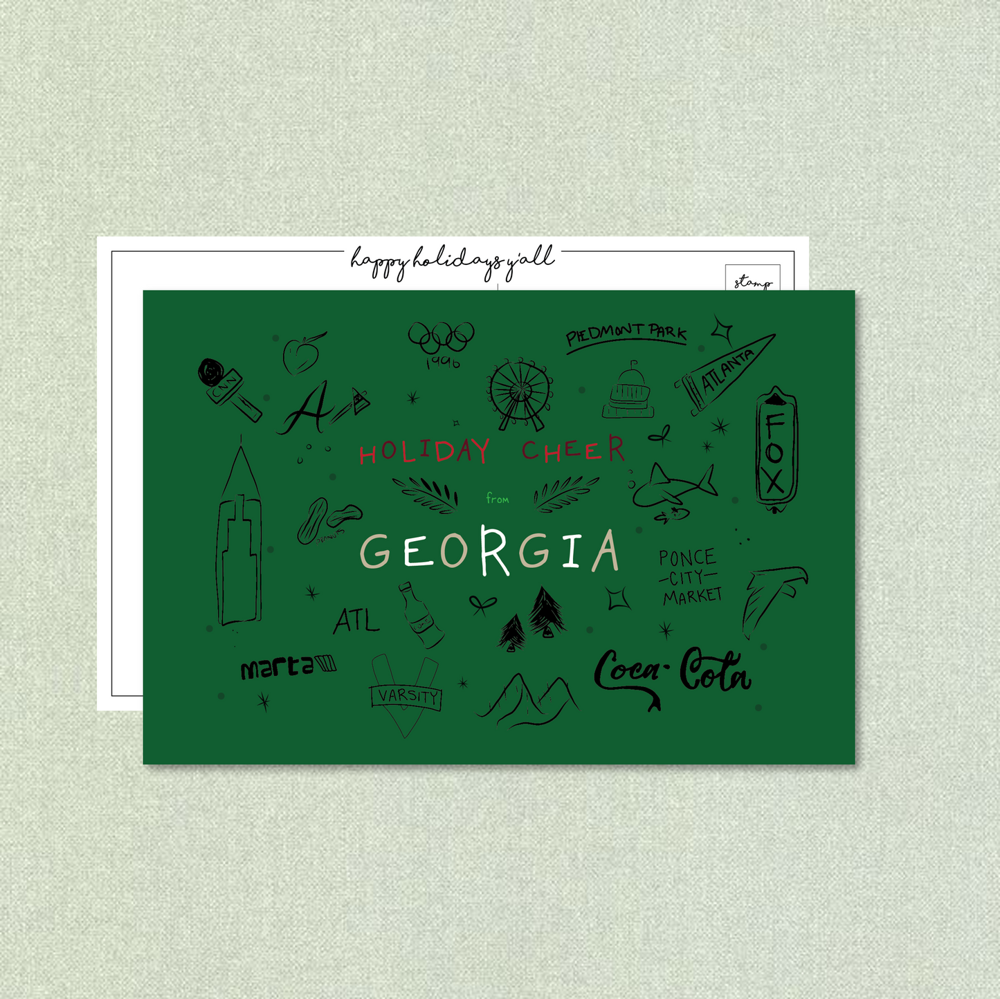 Holiday Cheer from Georgia Postcard