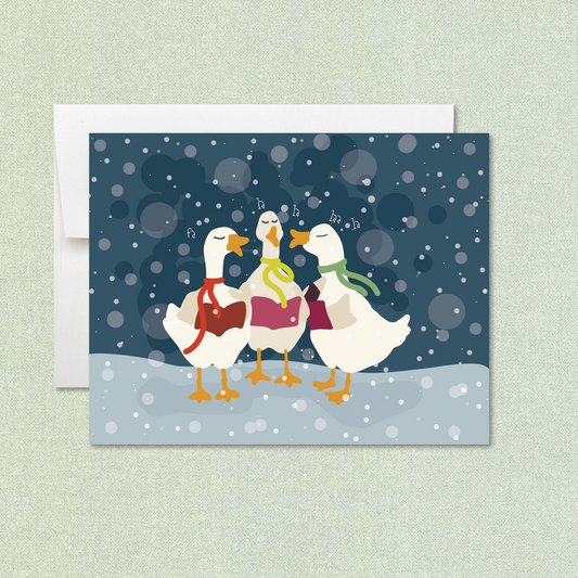 Goose Singing Holiday Greeting Card