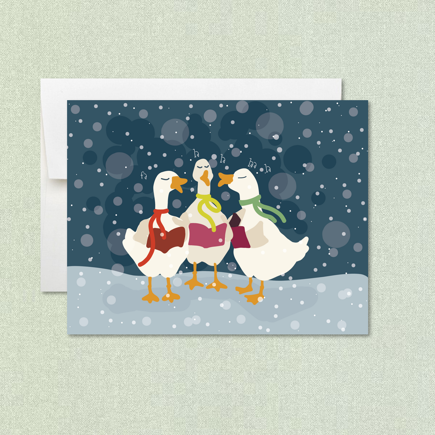 Goose Singing Holiday Greeting Card