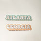 Atlanta Sticker, Vinyl, 4 x 0.8 in | Retro/ Vintage Script
