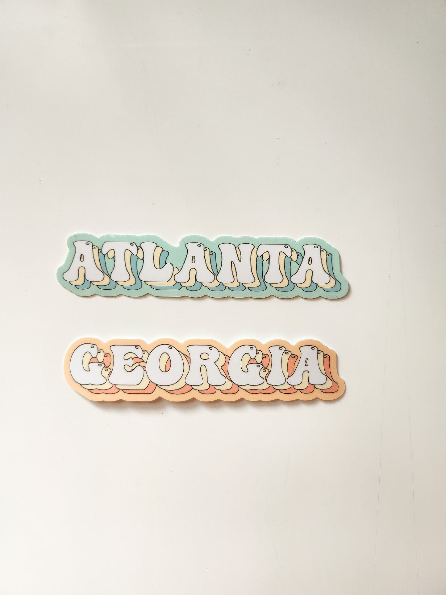 Atlanta Sticker, Vinyl, 4 x 0.8 in | Retro/ Vintage Script