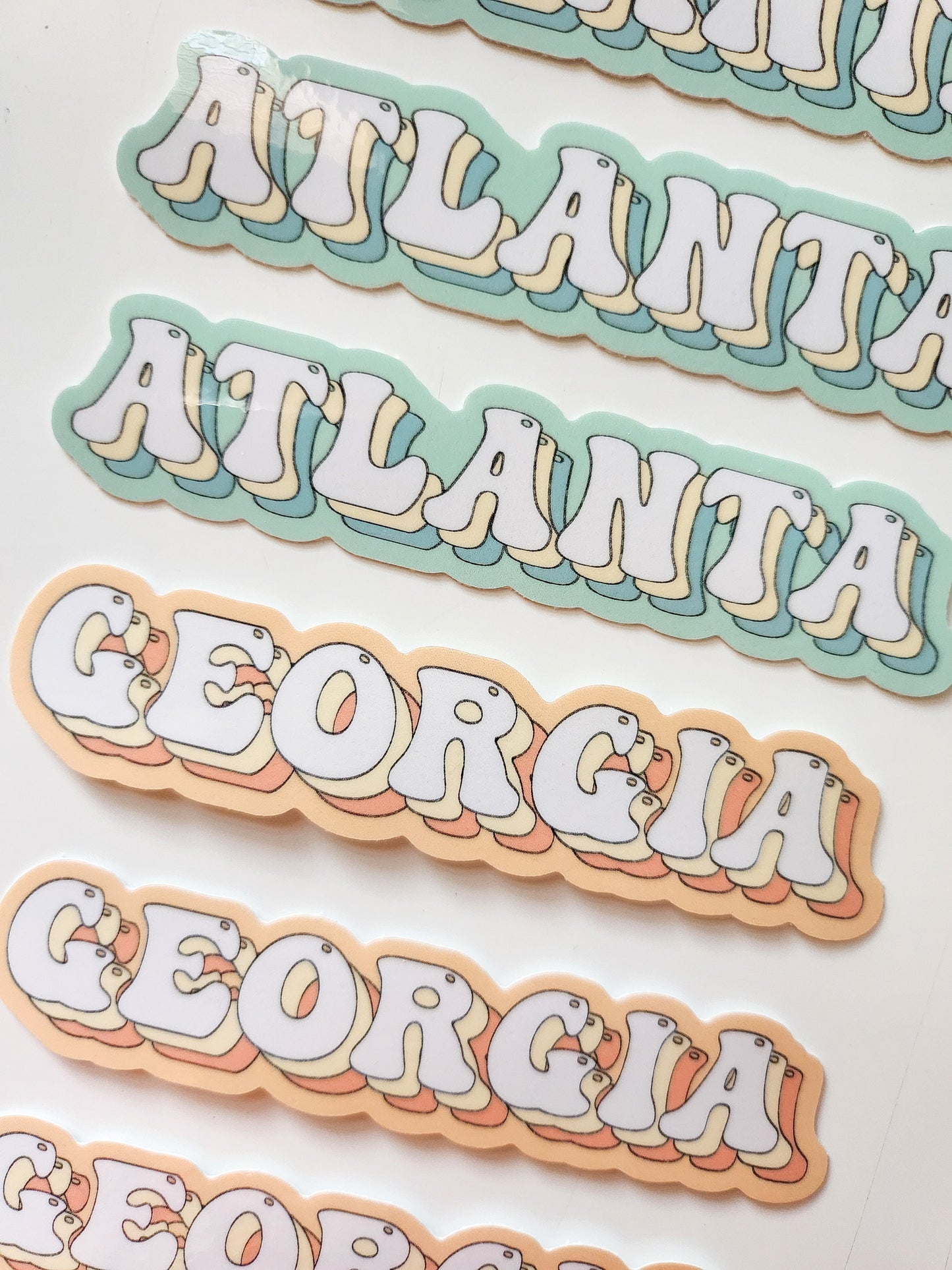 Atlanta Sticker, Vinyl, 4 x 0.8 in | Retro/ Vintage Script