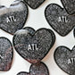 Atlanta Heart Sticker, Vinyl, 3 x 3 in | Black Floral Heart