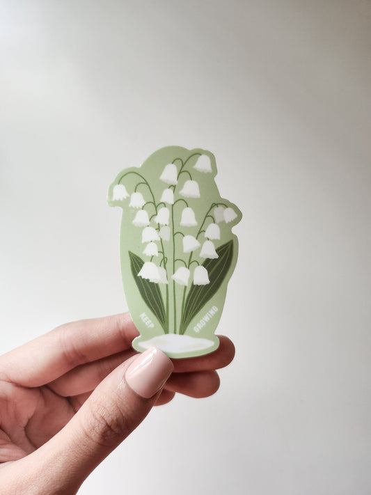 Lily of the Valley Watercolor Flower Sticker, 3 x 2in | Keep Growing