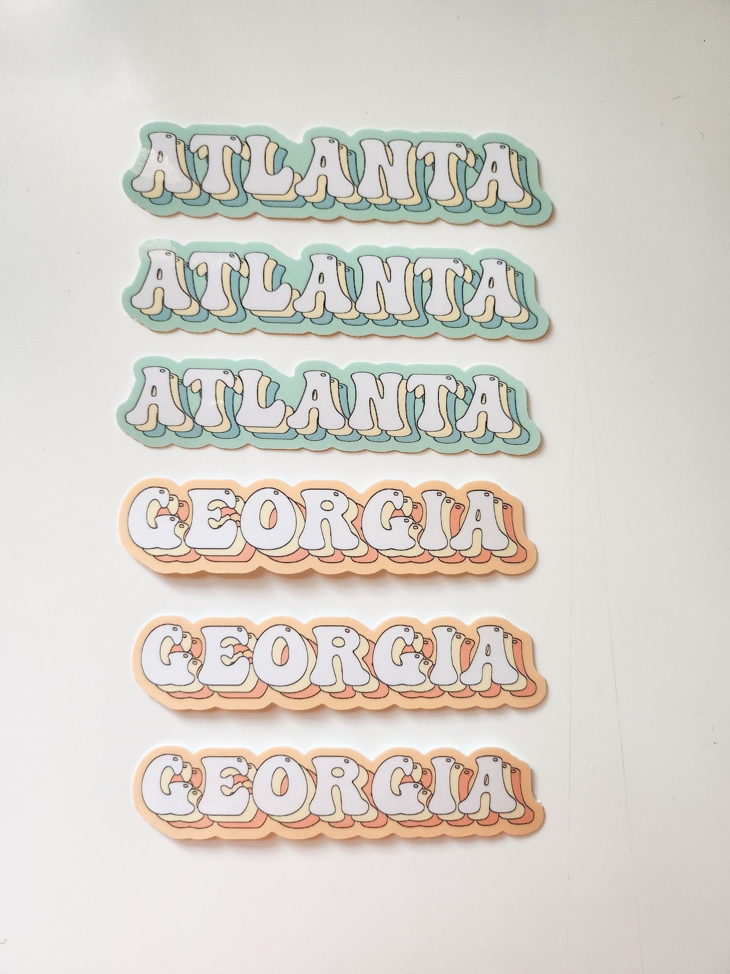 Atlanta Sticker, Vinyl, 4 x 0.8 in | Retro/ Vintage Script