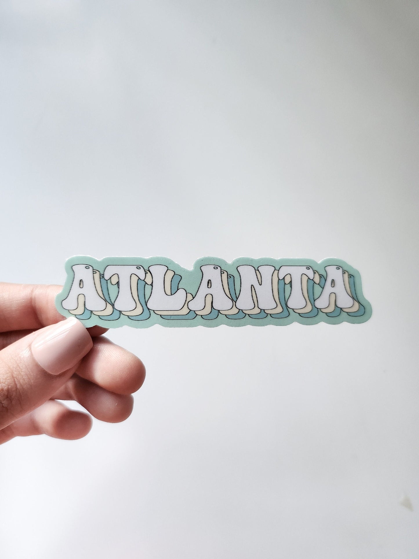 Atlanta Sticker, Vinyl, 4 x 0.8 in | Retro/ Vintage Script