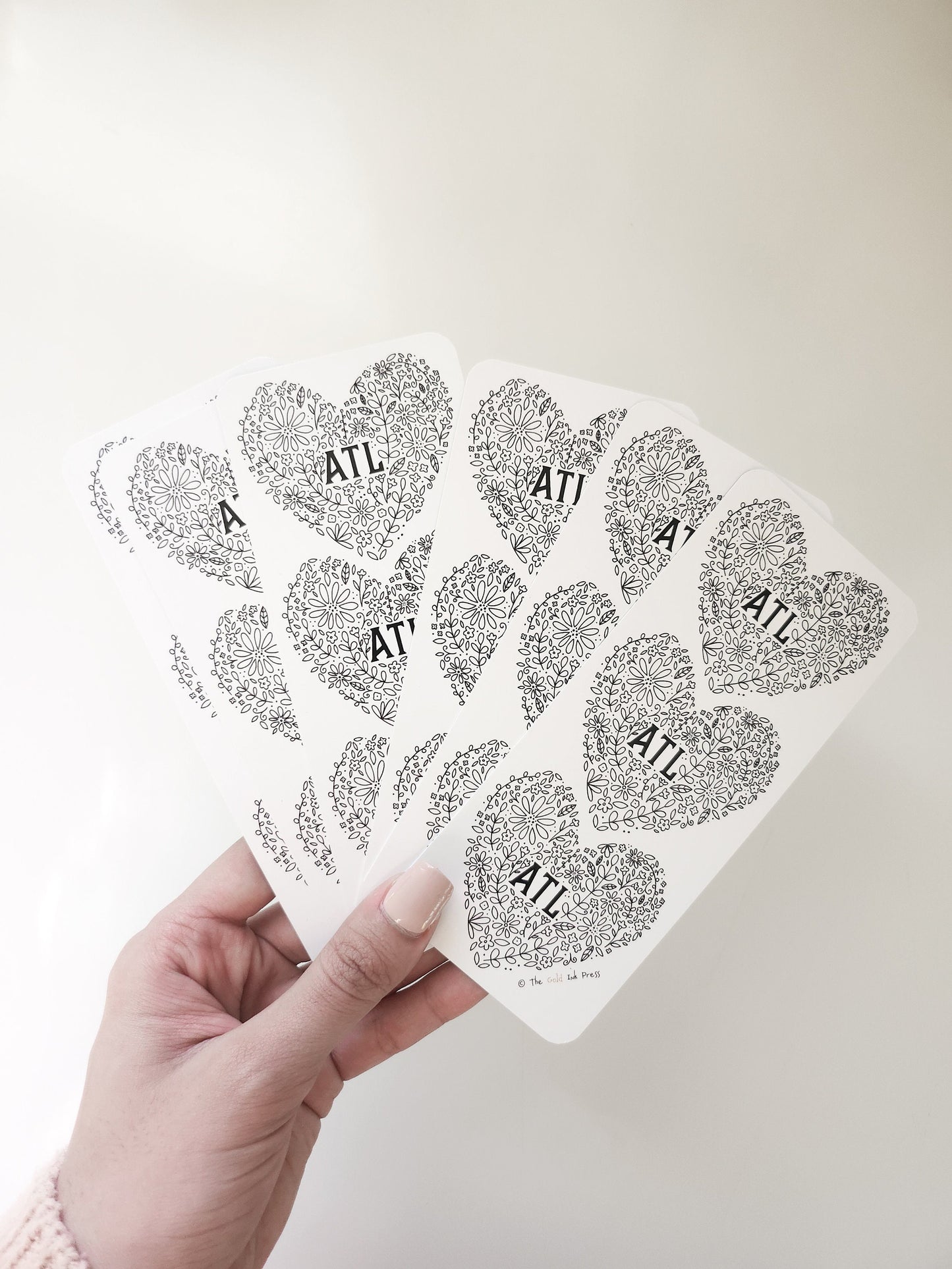 Atlanta Floral Heart Bookmark, 2.5x6"