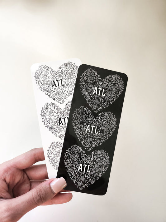 Atlanta Floral Heart Bookmark, 2.5x6"