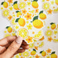 Lemons & Florals Watercolor Sticker, Clear, 3 x 3 in