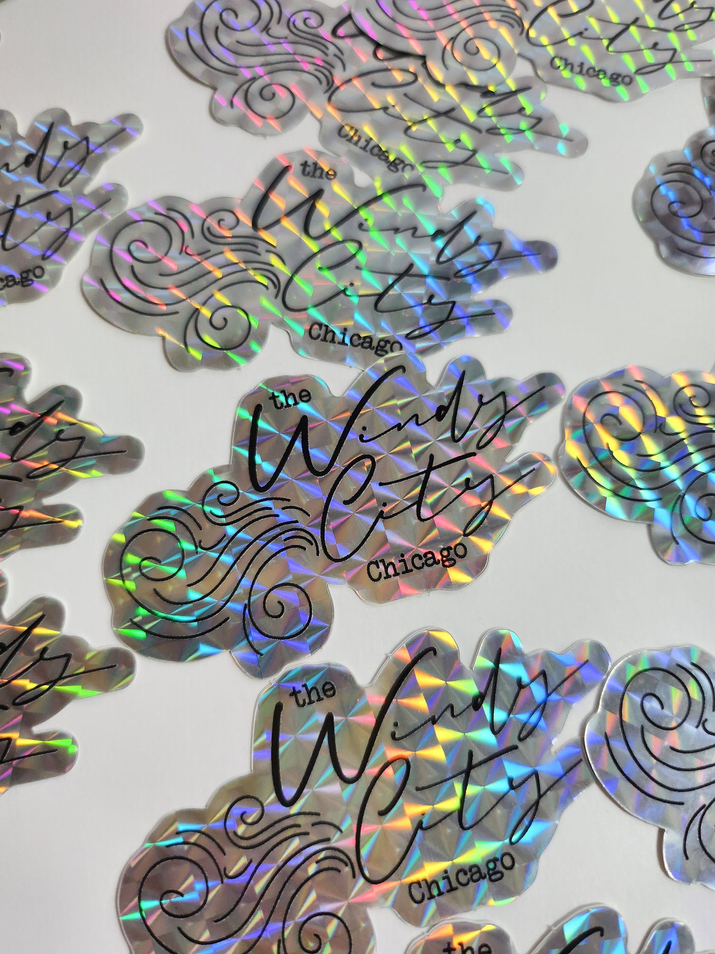 Chicago Windy City Sticker, Holographic, 2.5x1.5in