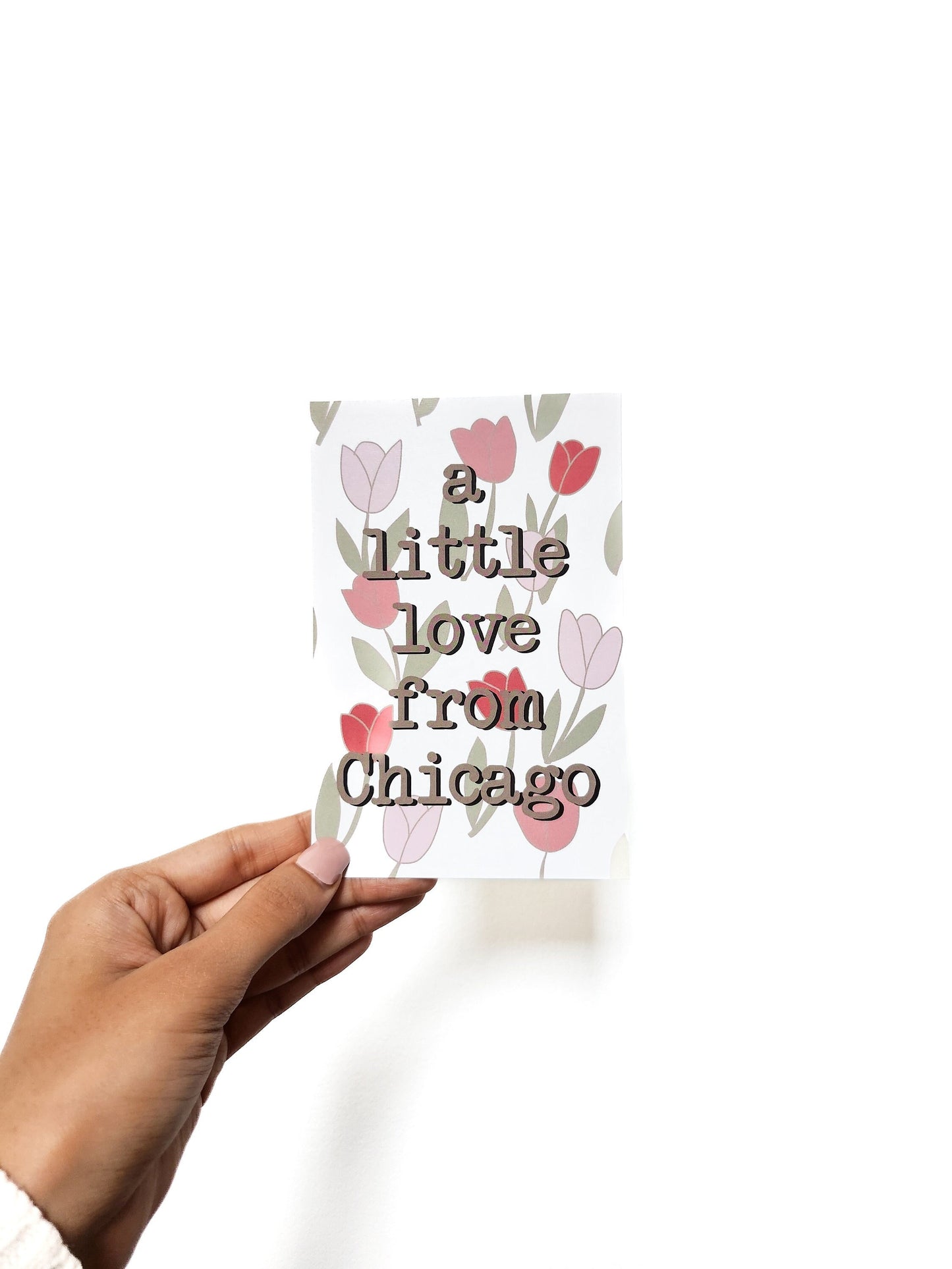 Chicago Love Floral Postcard