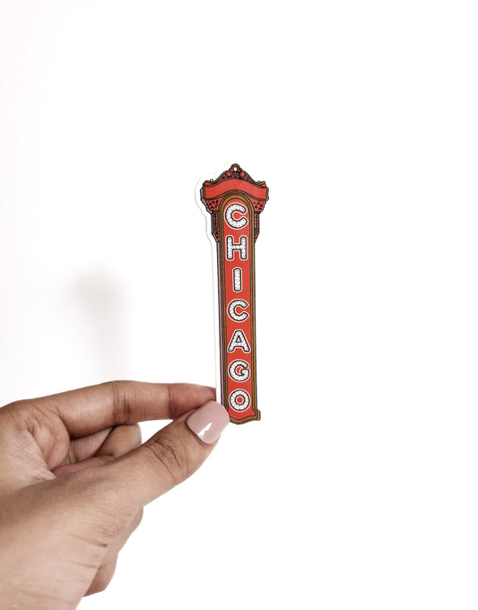 Chicago Theater Sign Sticker, 4x1in