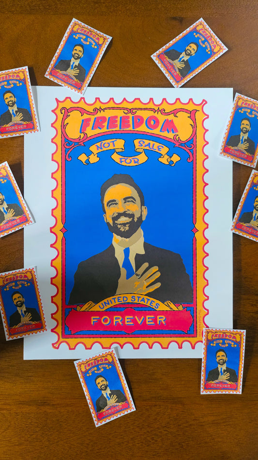 Zohran Mamdani Sticker or Print "Freedom Not for Sale"