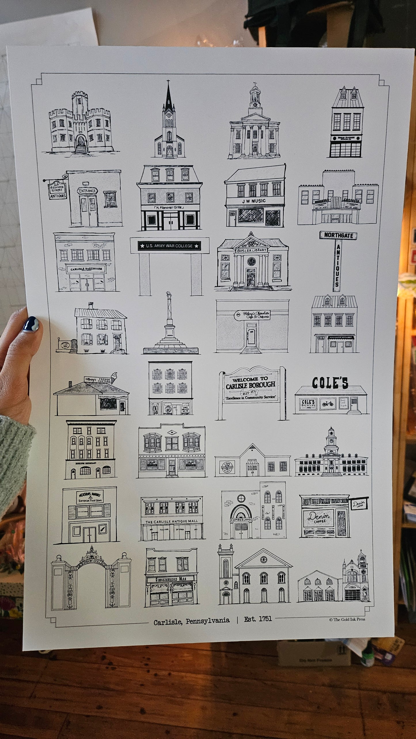 Carlisle Buildings Print, 17x11 inches