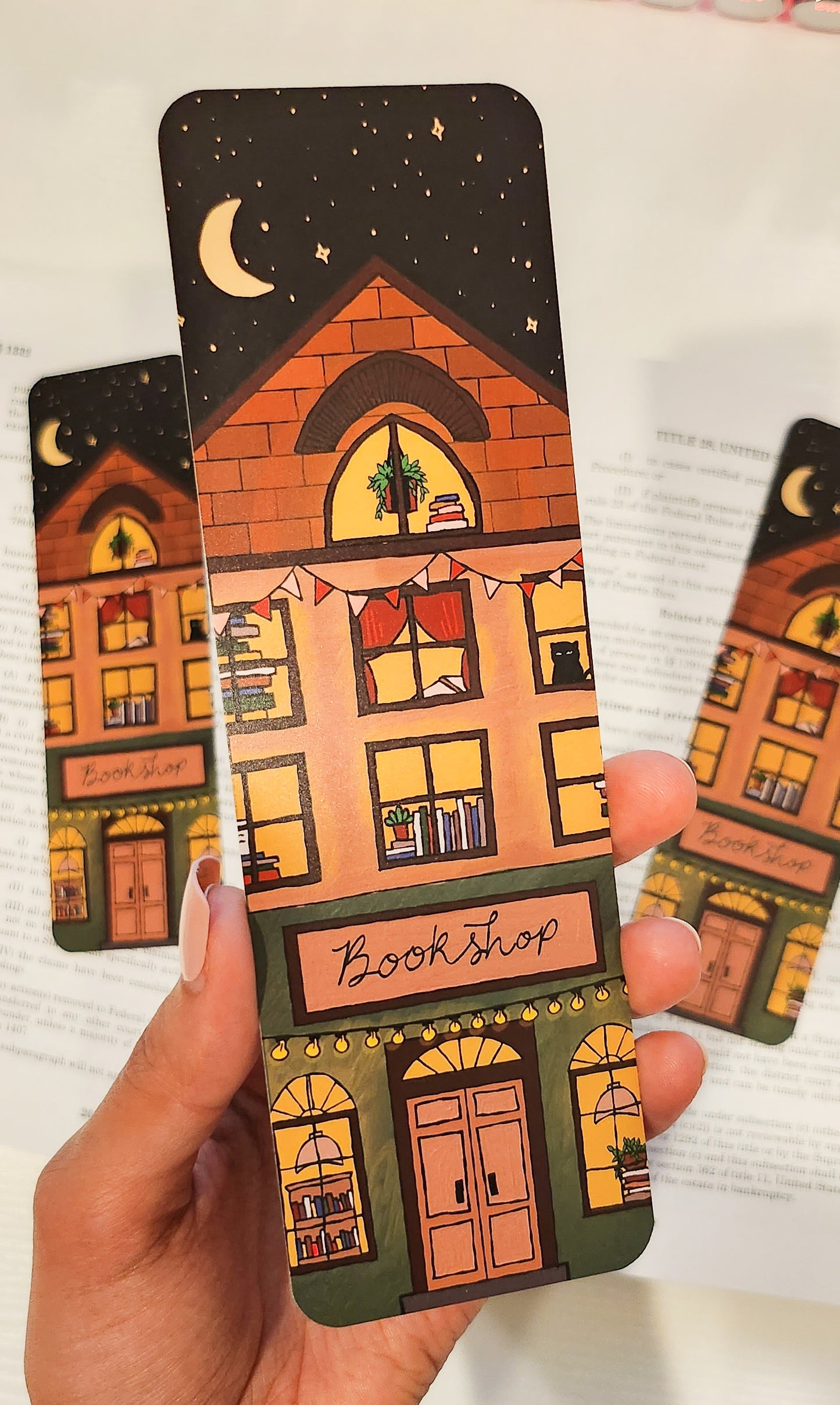 Bookshop Illustration Bookmark, 5.5x17.5 cm
