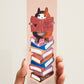 Cat Reading a Book- Illustrated Bookmark, 5.5x17.5 cm