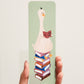 Goose on a Stack of Books- Illustrated Bookmark, 5.5x17.5 cm
