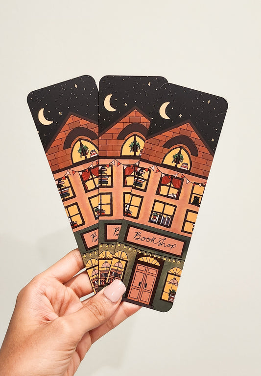 Bookshop Illustration Bookmark, 5.5x17.5 cm