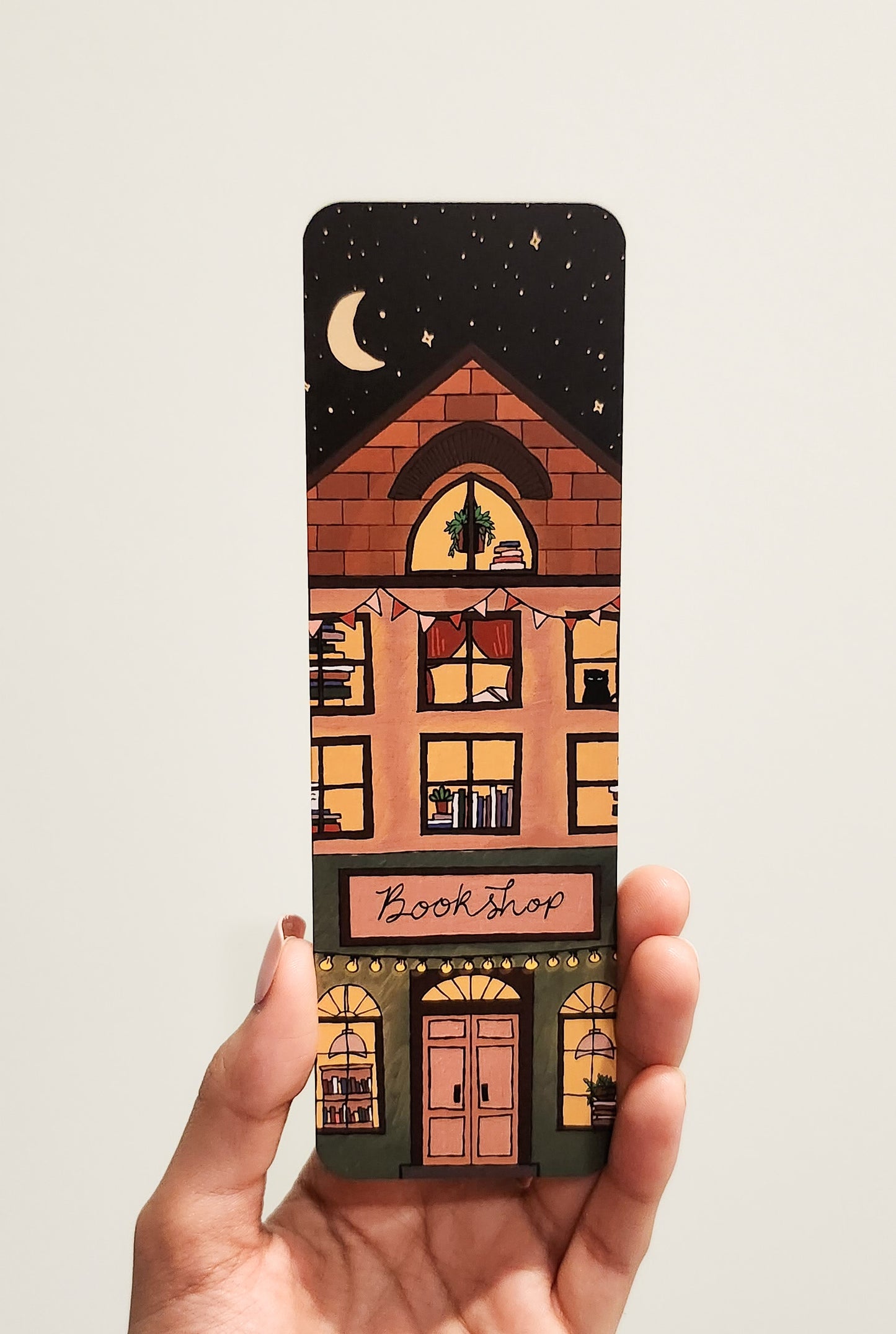 Bookshop Illustration Bookmark, 5.5x17.5 cm