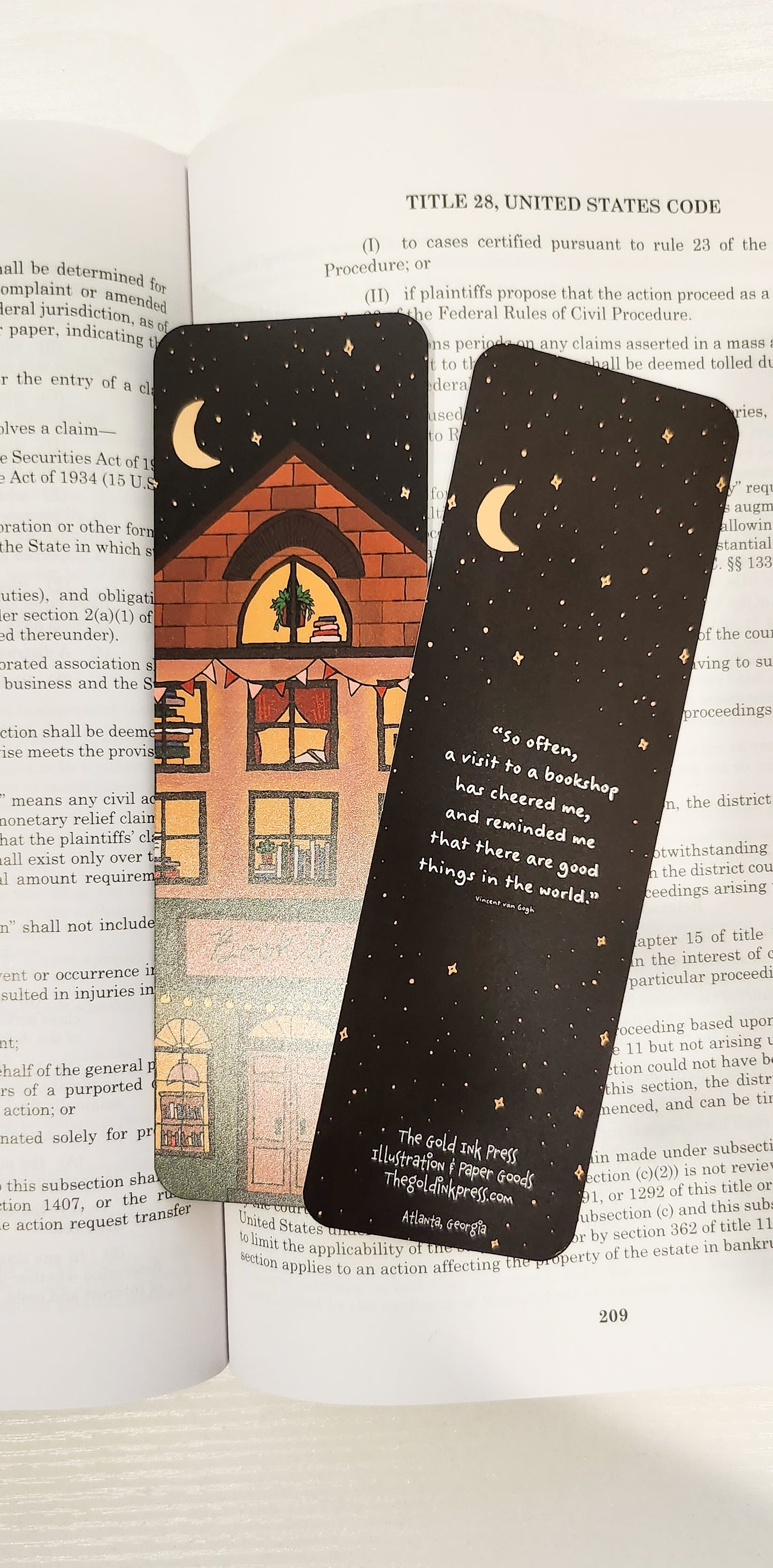 Bookshop Illustration Bookmark, 5.5x17.5 cm