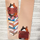 Cat Reading a Book- Illustrated Bookmark, 5.5x17.5 cm