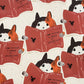 Cat Reading Sticker, 2.6x2.5in | Book Lovers