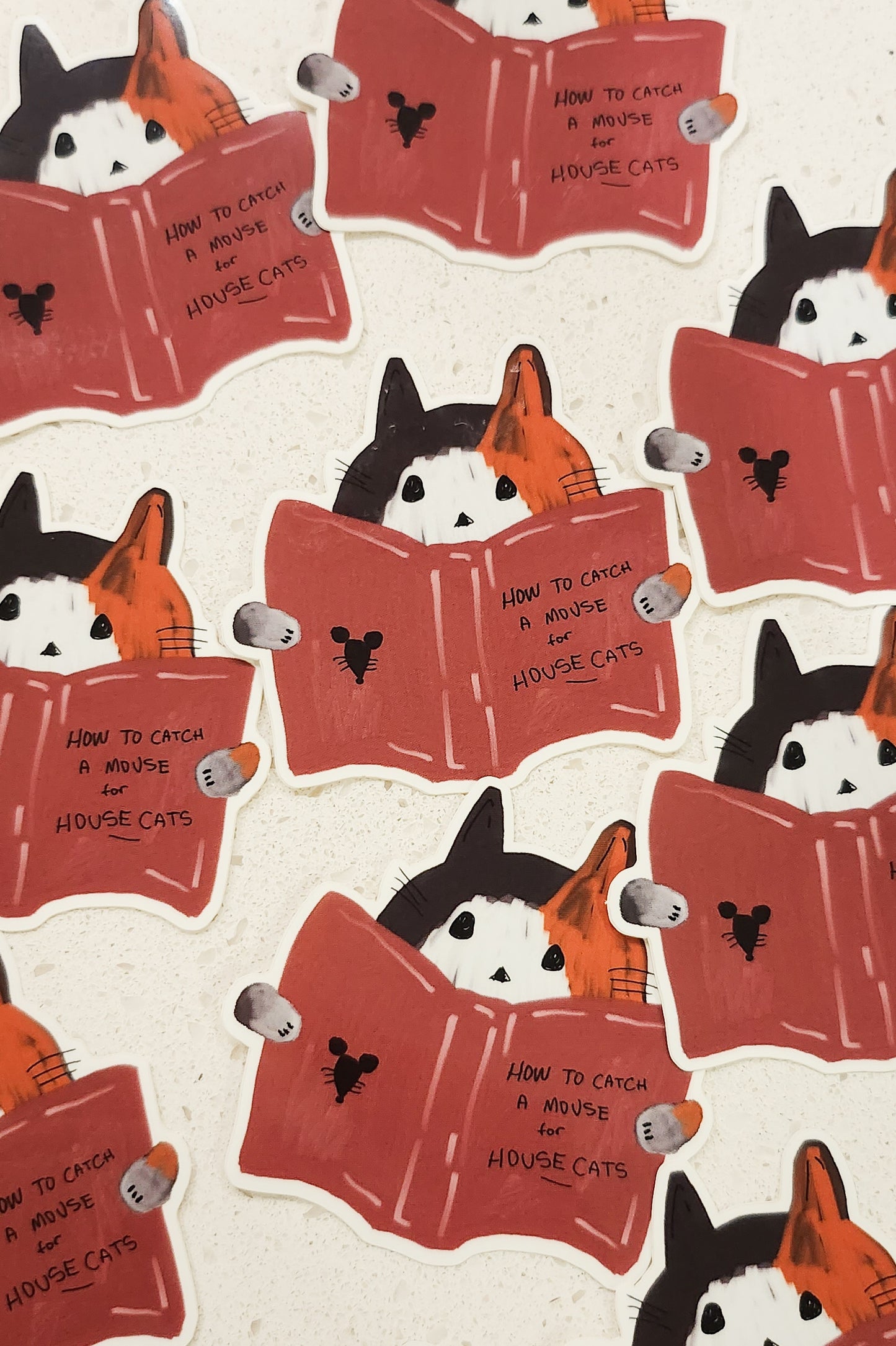 Cat Reading Sticker, 2.6x2.5in | Book Lovers
