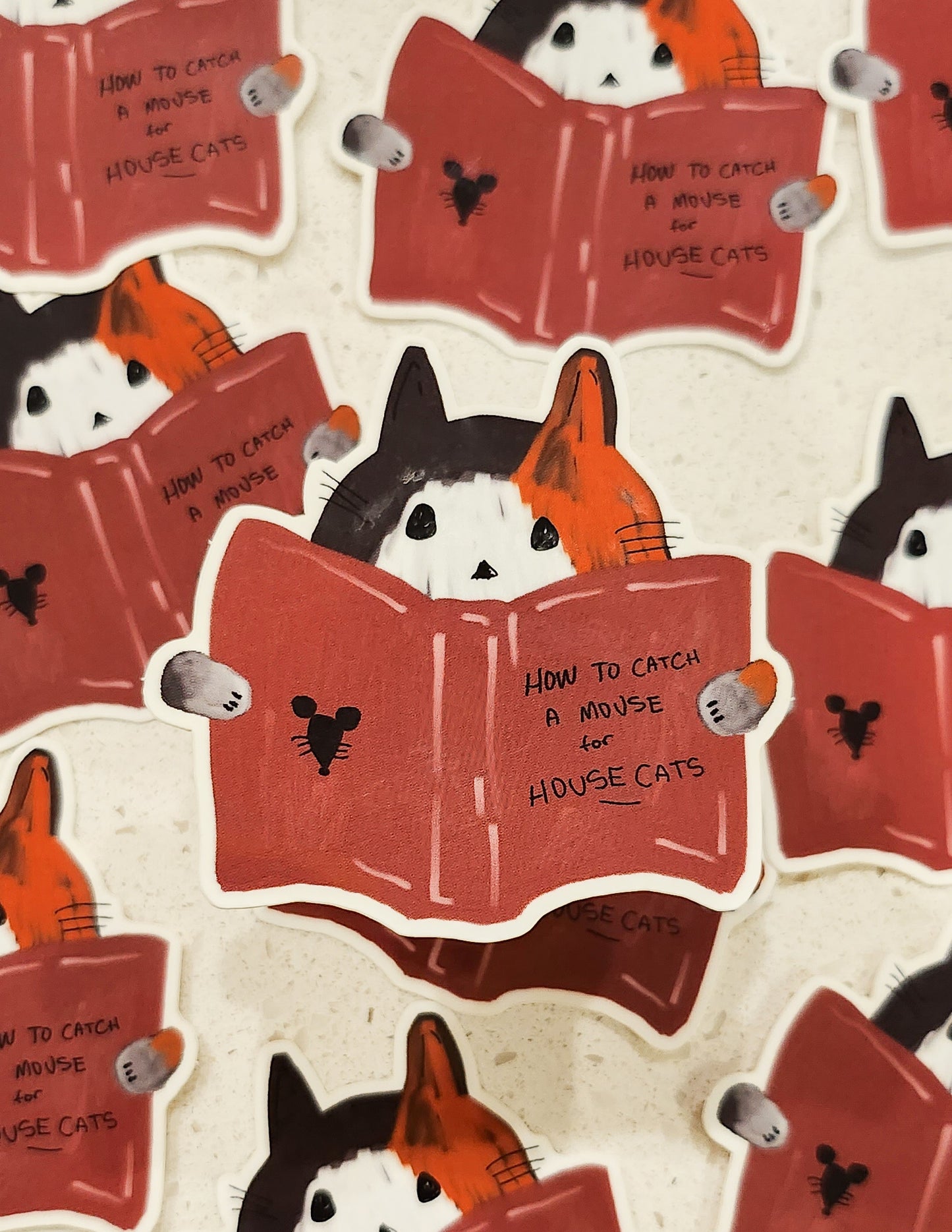 Cat Reading Sticker, 2.6x2.5in | Book Lovers