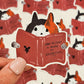Cat Reading Sticker, 2.6x2.5in | Book Lovers