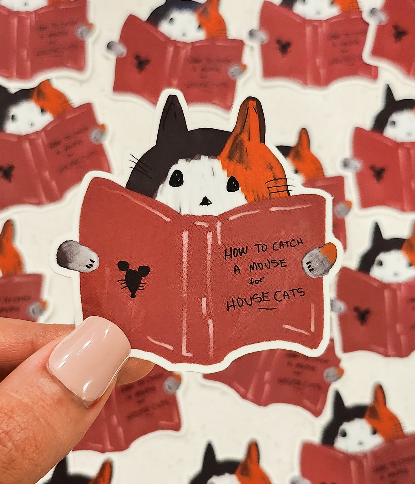 Cat Reading Sticker, 2.6x2.5in | Book Lovers
