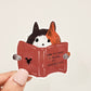 Cat Reading Sticker, 2.6x2.5in | Book Lovers