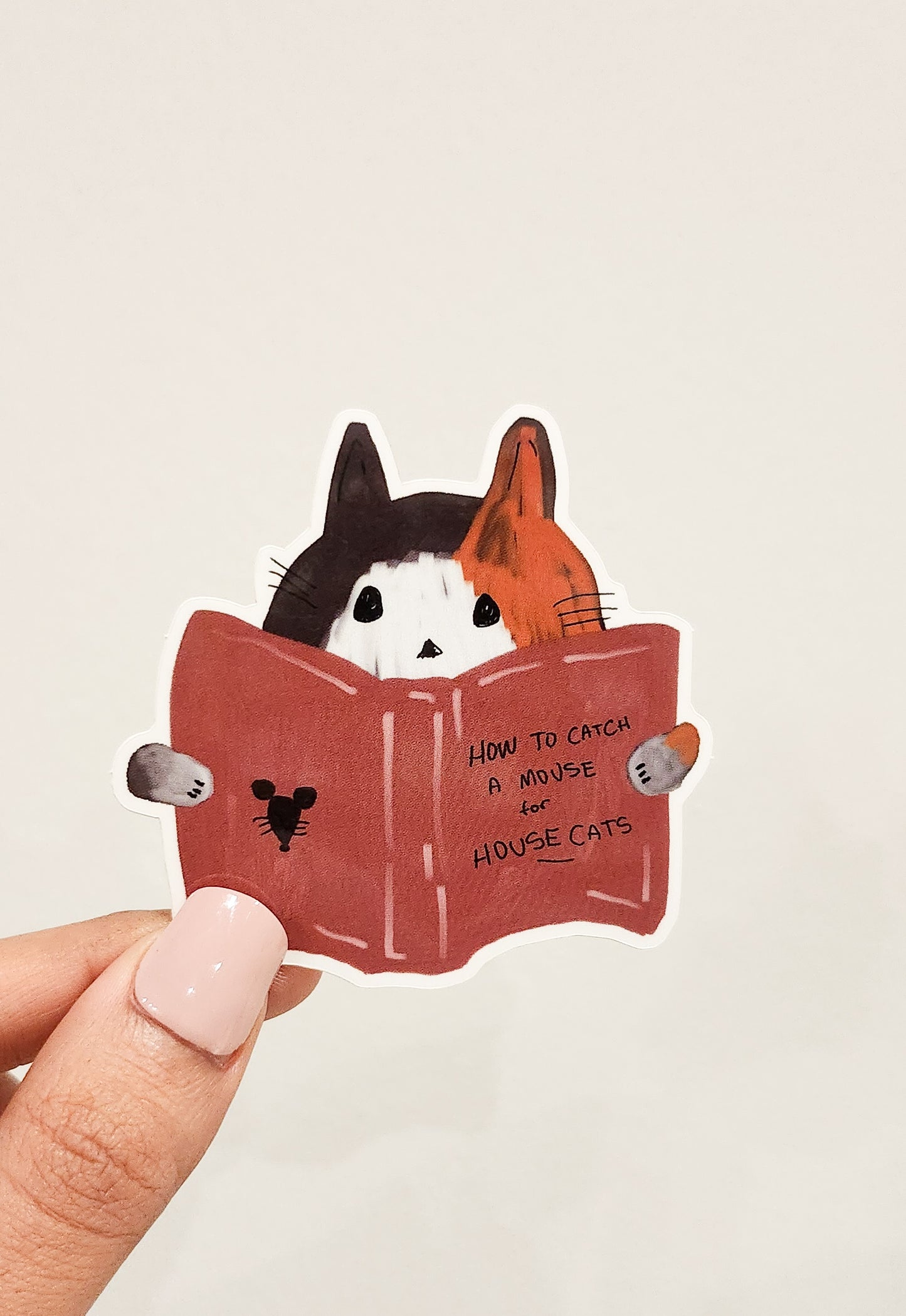 Cat Reading Sticker, 2.6x2.5in | Book Lovers
