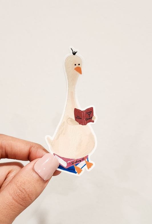 Goose Reading Sticker, 1.4x3.3in | Book Lovers