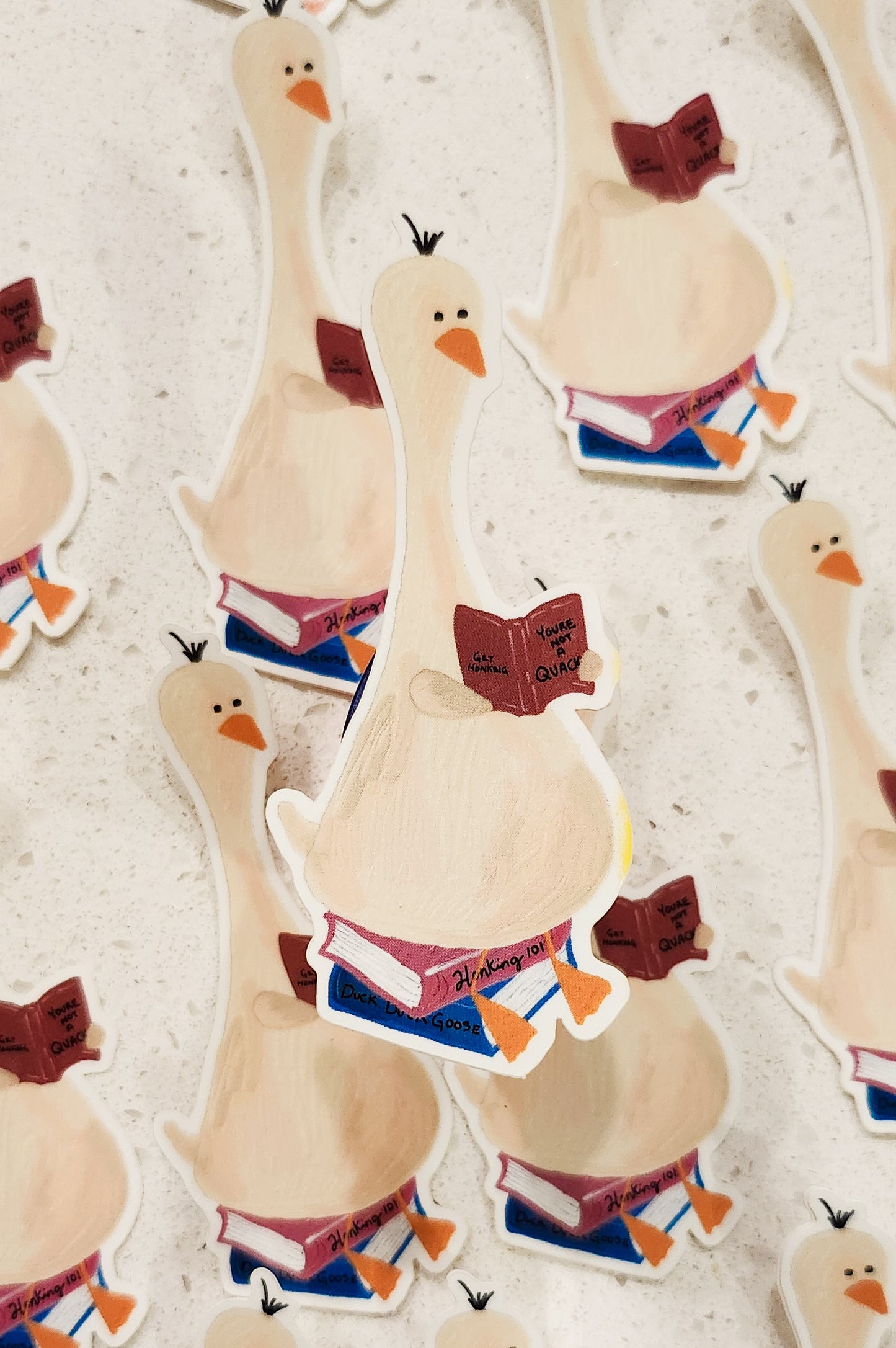 Goose Reading Sticker, 1.4x3.3in | Book Lovers